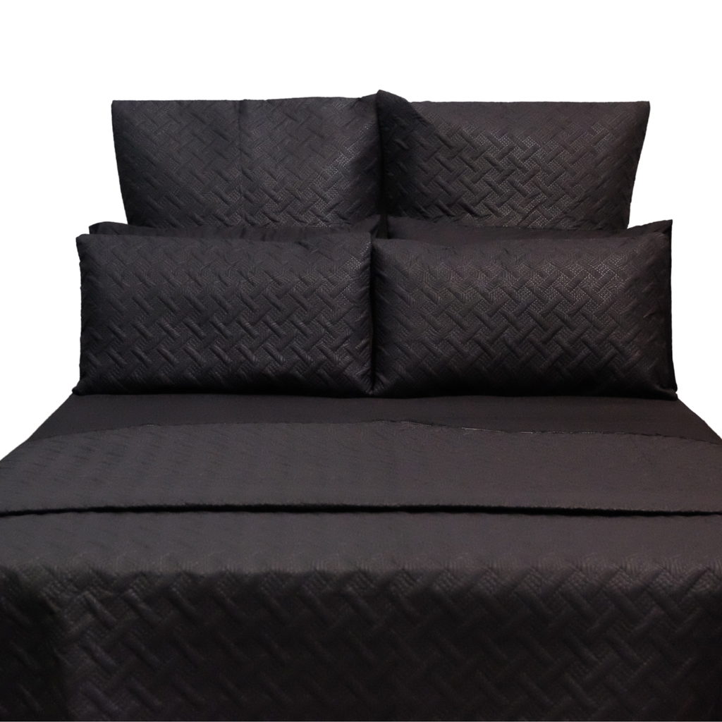 Embossed Quilted 5 Piece Bed Set