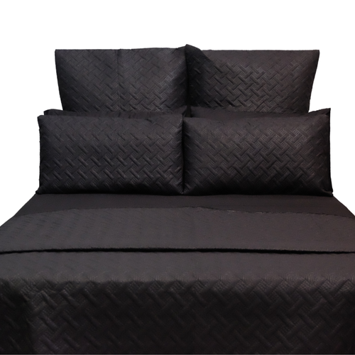 Embossed Quilted 5 Piece Bed Set