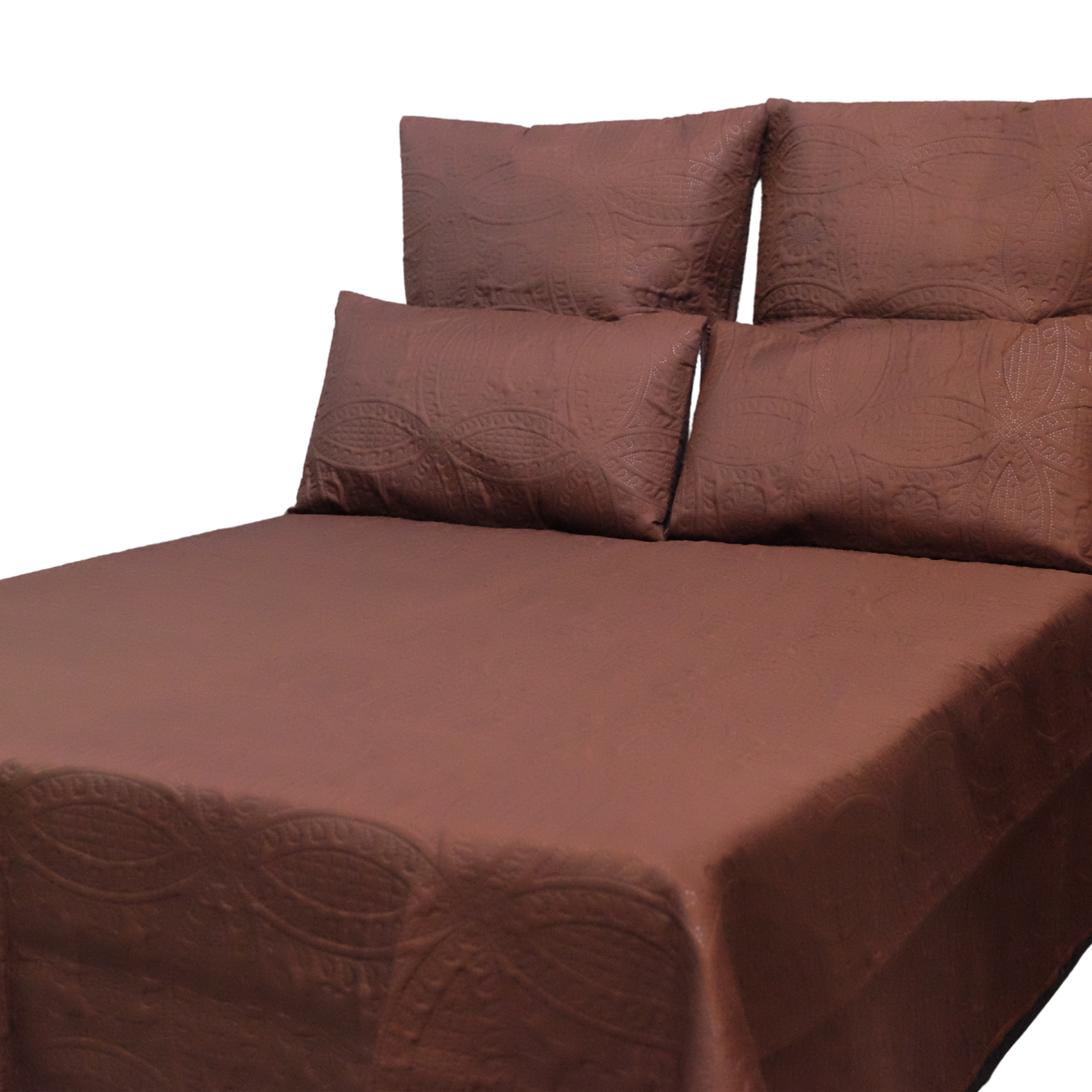 Embossed Quilted 5 Piece Bed Set