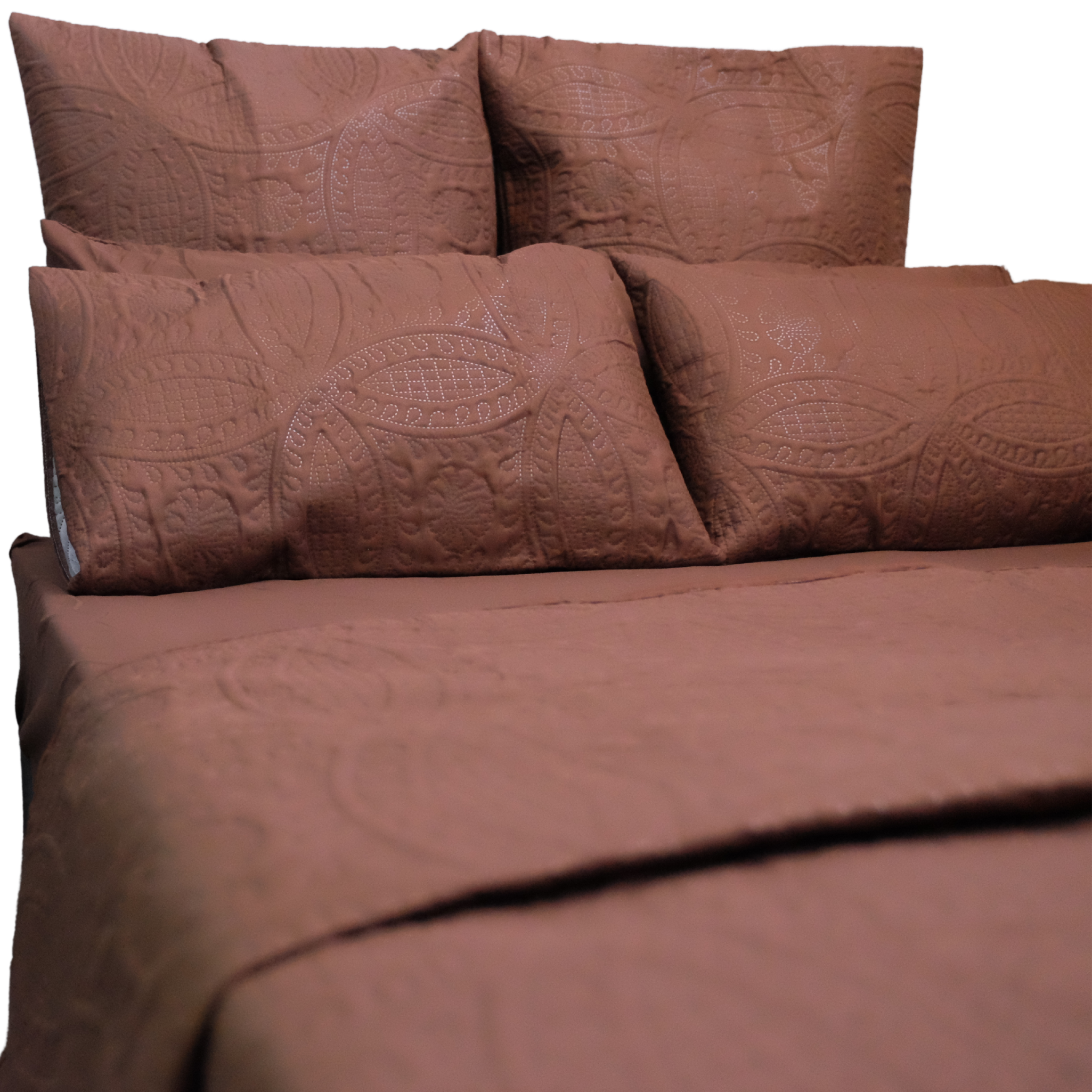 Embossed Quilted 5 Piece Bed Set