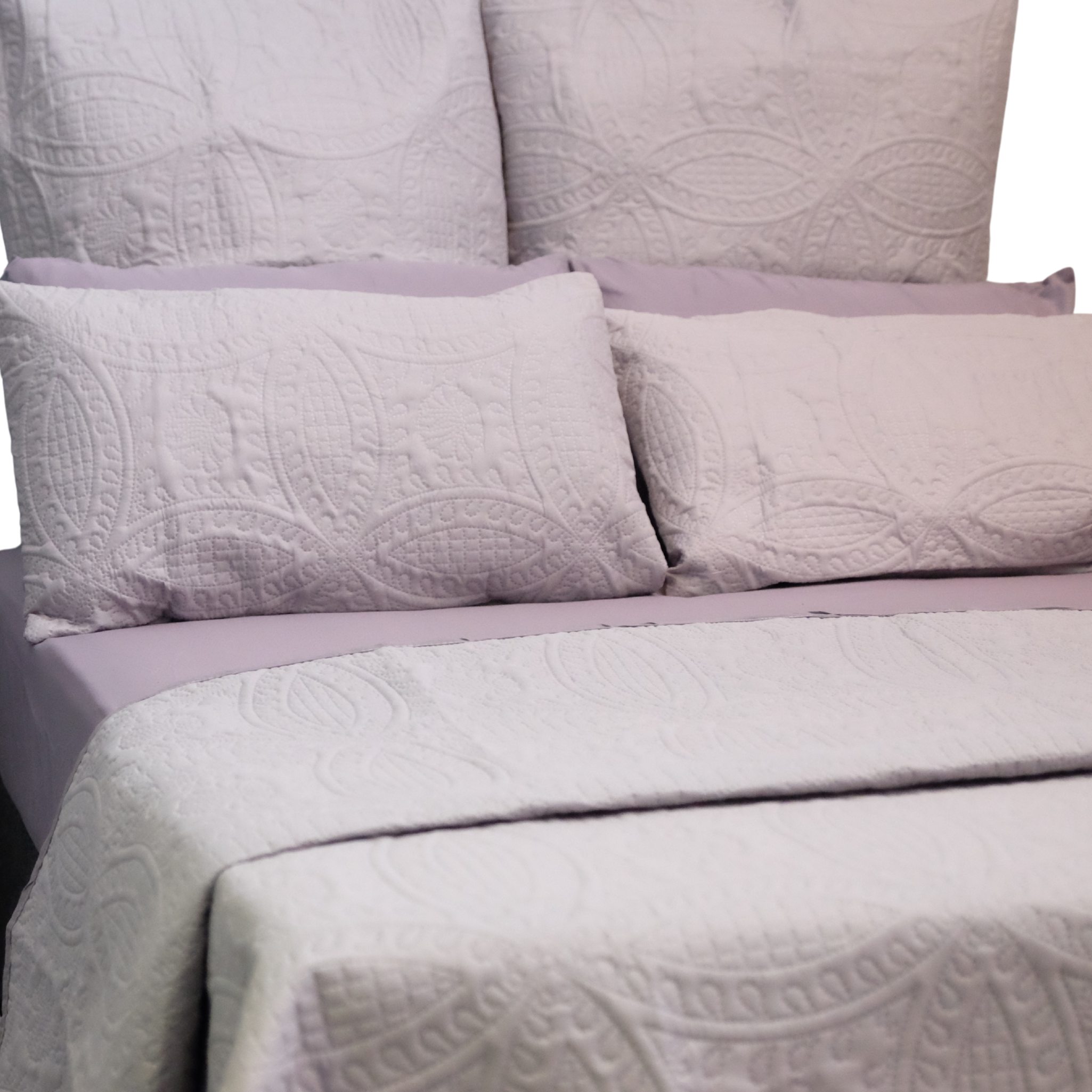 Embossed Quilted 5 Piece Bed Set