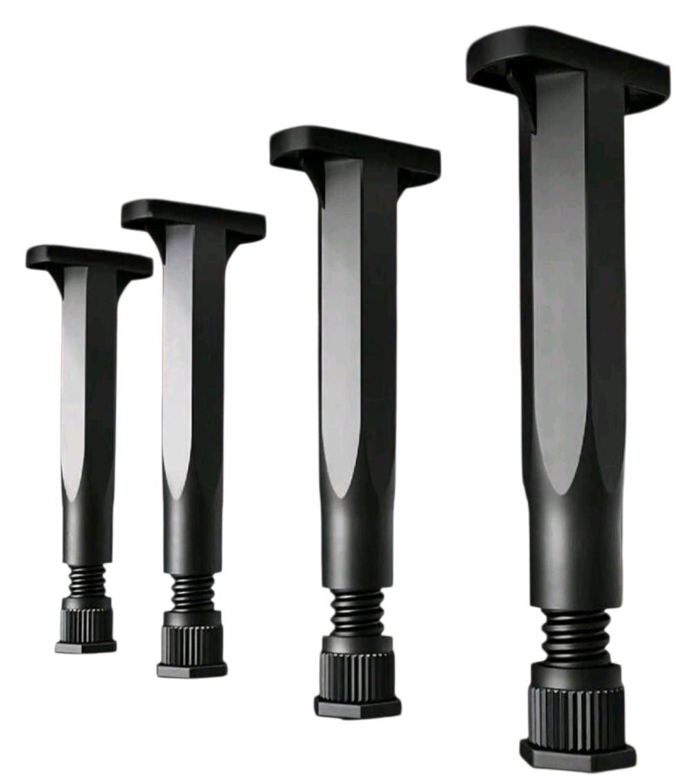 4-Pack Heavy-Duty Adjustable Bed Frame Support Legs (18cm - 34cm)